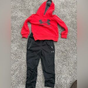 Under Armour Kids Red Hoodie and Black Joggers - 2T